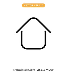 Minimalist House Icon - Line Style Vector