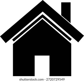 Se presenta un icono minimalista de la casa, notable por su llamativa silueta de estilo negro.