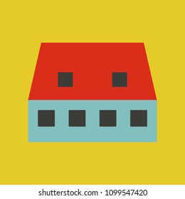 Minimalist house icon in scandinavian style. Cute cartoon home. Simple geometric vector element for your design.