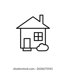 minimalist house icon, simple flat style, vector illustration symbol sign logo template pictogram, for ui or ux isolated on white for mobile app, editable
