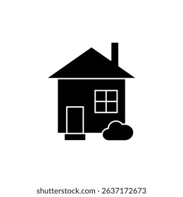 minimalist house icon, simple flat style, vector illustration symbol sign logo template pictogram, for ui or ux isolated on white for mobile app, editable