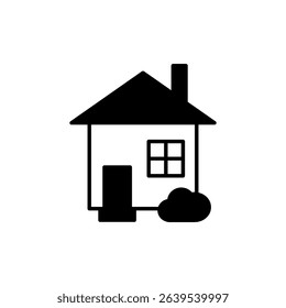 minimalist house icon, simple flat style, vector illustration symbol sign logo template pictogram, for ui or ux isolated on white for mobile app, editable