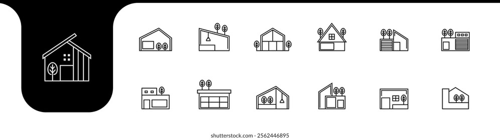 minimalist house icons design vector