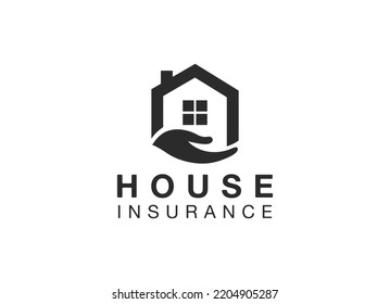 Minimalist house insurance logo. Financial prospect logo design template.