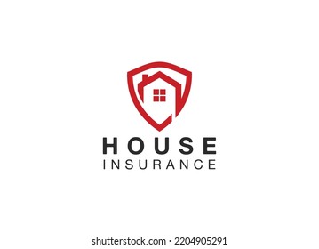 Minimalist house insurance logo. Financial prospect logo design template.