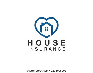 Minimalist house insurance logo. Financial prospect logo design template.