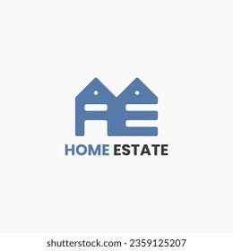 Minimalist house logo with a combination of two letters.