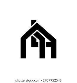 A minimalist house logo featuring intertwined lines forming a geometric, abstract design. The logo conveys a sense of modern architecture and innovative design.
