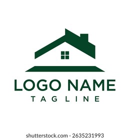 Minimalist house logo ideal for real estate, construction, or home services. Clean lines and modern, professional look.