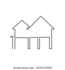 minimalist house logo line art vector abstract icon