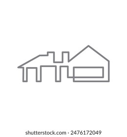 minimalist house logo line art vector abstract icon