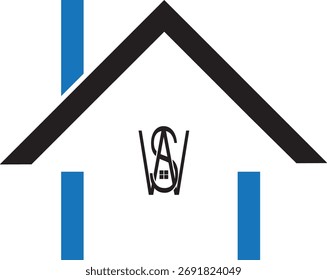 Logotipo minimalista de la casa con iniciales de monograma
