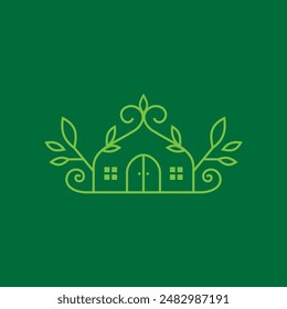 Minimalist House Nature Logo Icon vector