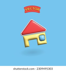 Minimalist house symbol. vector 3d vector icon eps 10
