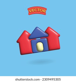 Minimalist house symbol. vector 3d vector icon eps 10