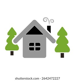 Minimalist house vector icon. Contemporary style. Vector flat design illustration on isolated white background.