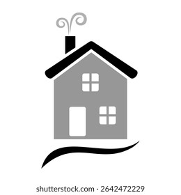 Ícone minimalista do vetor da casa. Estilo contemporâneo. Ilustração de design plano vetorial em fundo branco isolado.
