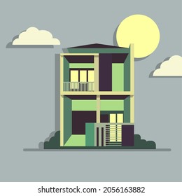 minimalist house vector with monochrome color