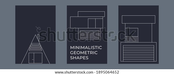 Minimalist houses.Houses are realized in\
blocks, modern house construction. Car garage. The robot is\
executed in thin lines, a futuristic reflection of the future.\
Simplicity and\
convenience