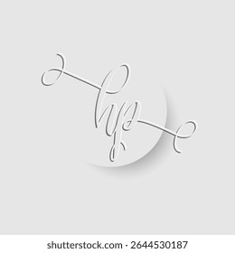 Minimalist HP Letter Monogram in Script Font with Paper Cutout Effect 