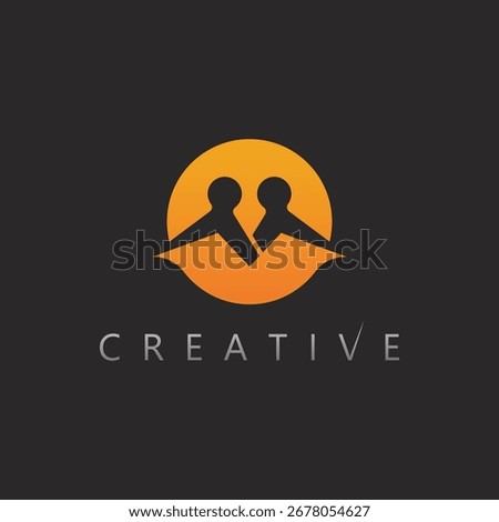 Minimalist human circle logo design vector icon for modern creative branding solutions