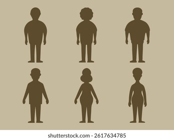 Minimalist Human Silhouette Collection – Vector Illustration Set.