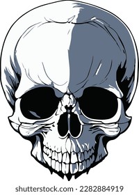 Minimalist Human Skull realistic vector illustration
