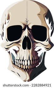 Minimalistische menschliche Schädel-realistische Vektorgrafik