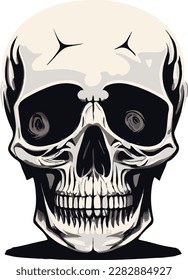 Minimalist Human Skull realistic vector illustration