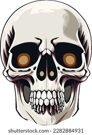 Minimalist Human Skull realistic vector illustration