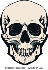 Minimalist Human Skull realistic vector illustration