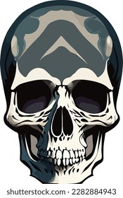 Minimalist Human Skull realistic vector illustration