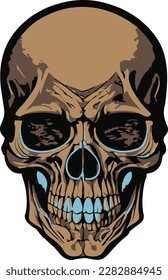 Minimalist Human Skull realistic vector illustration