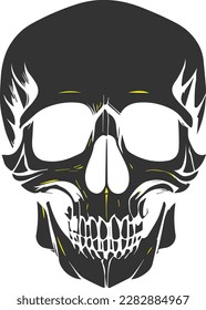 Minimalist Human Skull realistic vector illustration