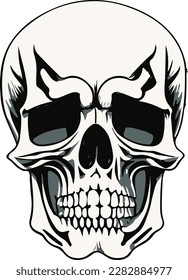 Minimalist Human Skull realistic vector illustration