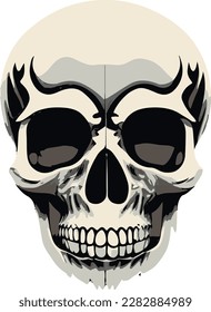 Minimalist Human Skull realistic vector illustration