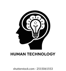 logotipo premium de tecnologia humana minimalista 