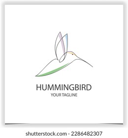 Minimalistisches Logo-Design für Kolibris mit Pastellfarben und elegantem Logo im Stilstil. Elegante Vorlage Vektor eps10