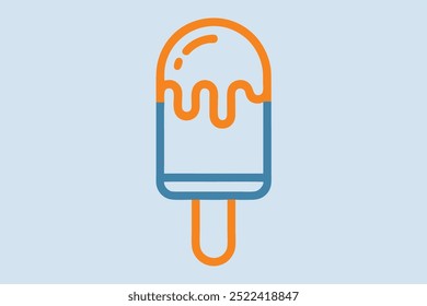 Arte de linha de barra de sorvete minimalista em fundo branco. Perfeito para design vetorial, cartoon e clipart.






