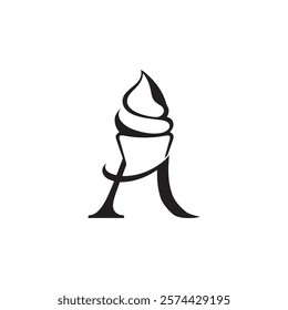 Minimalist Ice Cream Logo Design with Letter H