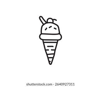 Minimalist ice cream logo icon for design