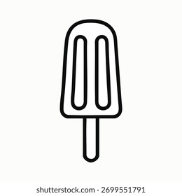 Ícone de picolé de sorvete minimalista perfeito para alimentos de verão e projetos de sobremesa simples e limpo