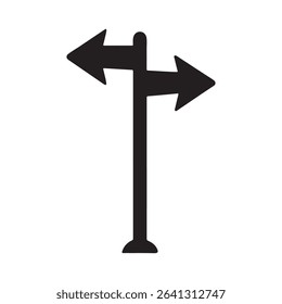 Minimalist icon with arrows pointing left and right, representing decision making