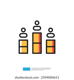 Minimalist Icon Of Bar Graph With Three Columns Representing Data Analysis And Growth Improvement Metrics Visualization