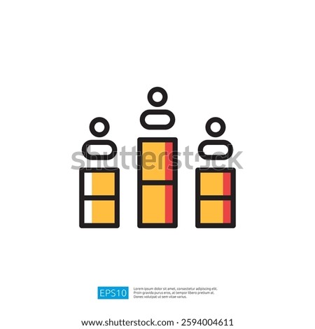 Minimalist Icon Of Bar Graph With Three Columns Representing Data Analysis And Growth Improvement Metrics Visualization