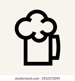 minimalist icon of a beer mug with frothy foam on top.symbolizes beer, beverages, or social gatherings.