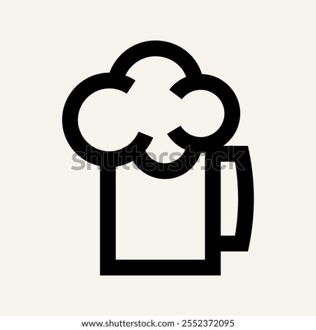 minimalist icon of a beer mug with frothy foam on top.symbolizes beer, beverages, or social gatherings.