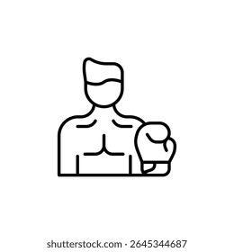 Ícone Minimalista De Boxer Com Luva Pronta Para Ação Stance