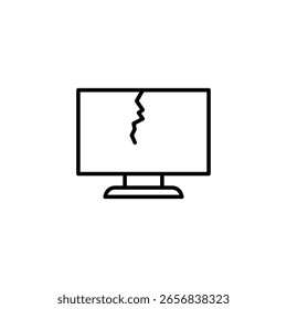 Minimalistisches Symbol einer Schwachstelle der Display-Technologie