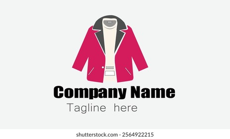 Minimalist Icon of a Brown Blazer and Cream Shirt with Placeholder Text on a White Background